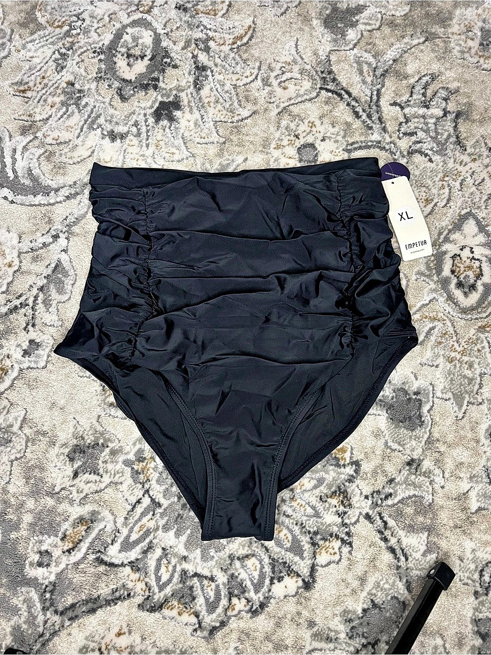 Empetua High-Waisted Control Bikini Bottom Black XL NWT